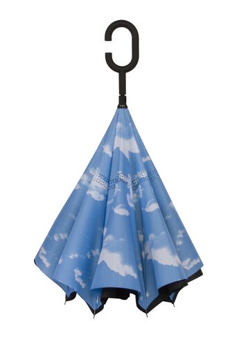 Unbelievabrella Reverse 48" Arc Closing Stick Umbrella In Clouds