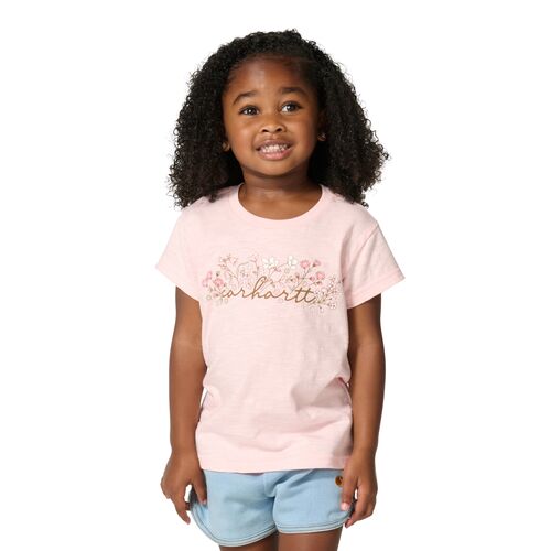 Girls' Short Sleeve Flower Script T-Shirt