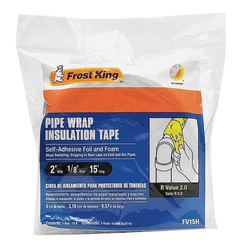 Foam and Foil Pipe Insulation, 2" x 1/8" x 15'