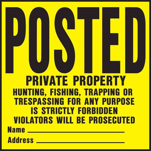 POSTED PRIVATE PROPERTY Plastic Legal Sign