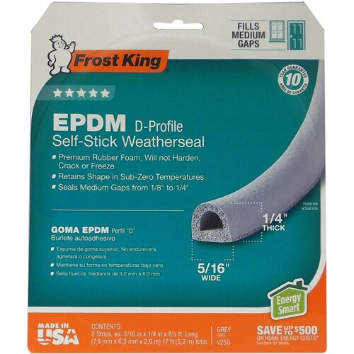 V25GH 3/8x1/4 Grey Rubber Tape