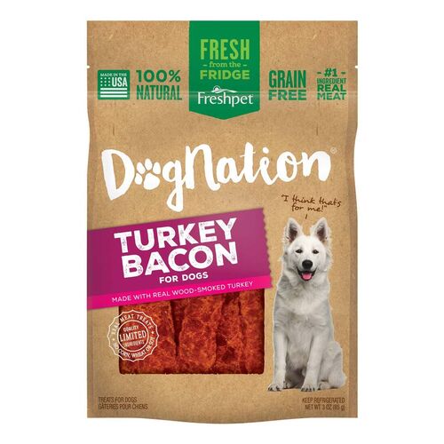 DogNation Turkey Bacon Recipe Fresh Dog Treats - 3 oz