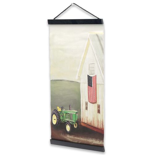 Tractor with Barn Banner Decor