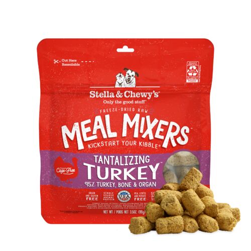 Freeze-Dried Raw Meal Mixers Dog Food Topper - Tantalizing Turkey Recipe - 3.5 oz