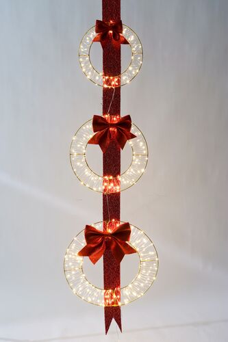 61" LED 3-Point Hanging Holiday Wreath