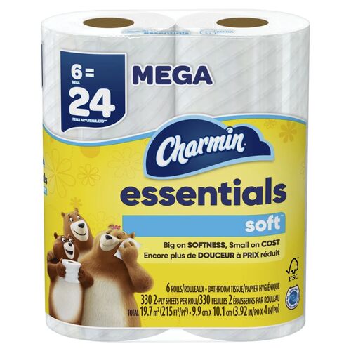 Essentials Soft Toilet Paper - 6-Roll