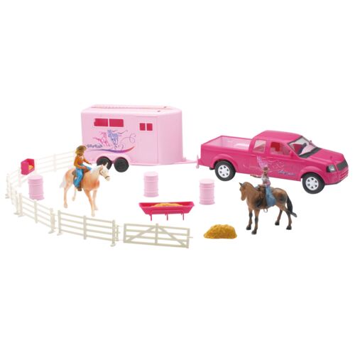 Pink Pick-Up Truck with Horse Set