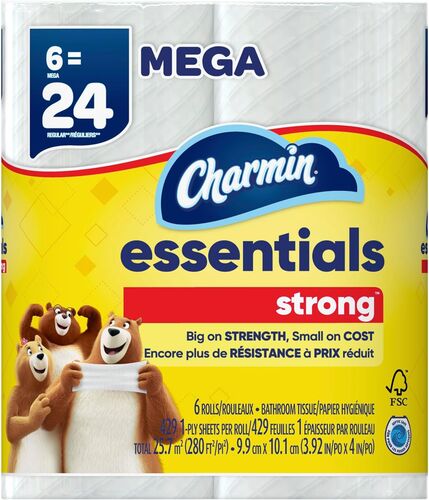 Essentials Strong Toilet Paper - 6-Roll