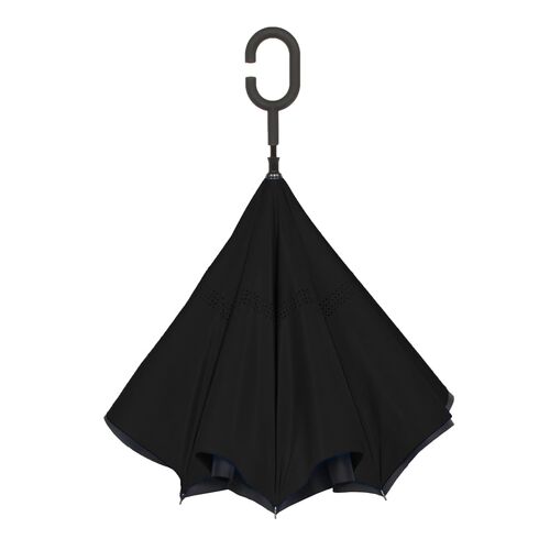 Unbelievabrella Reverse 48" Arc Closing Stick Umbrella In Black