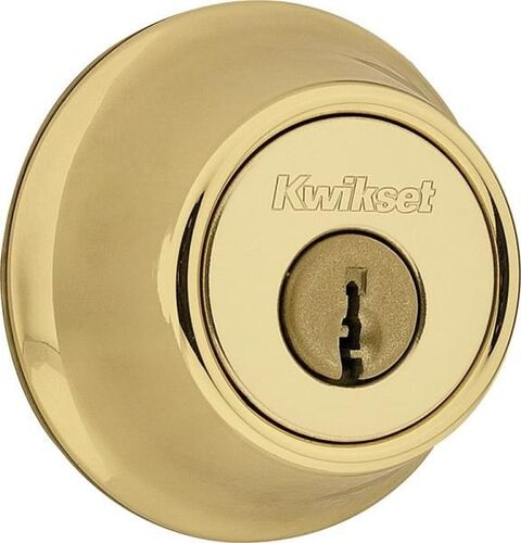 Heavy Gauge Steel, Bright Brass Single Cylinder Dead Bolt