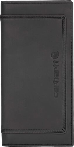 Triple-Stitched Rodeo Leather Wallet in Black