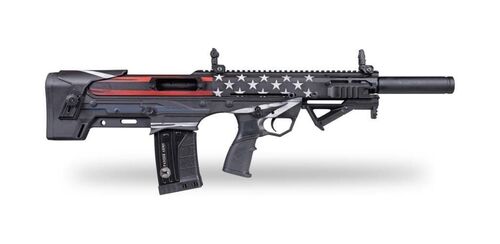 EGX500 12 Gauge 18.5" Barrel Semi-Automatic Shotgun in Distressed Black US Flag