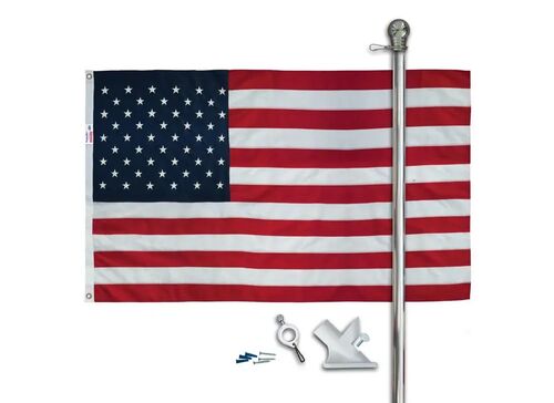 United States Flag Kit with 6' Aluminum Pole and 3' x 5' Flag