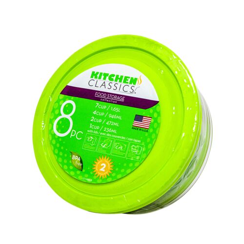 8 Piece Round Glass Storage Set with Lid