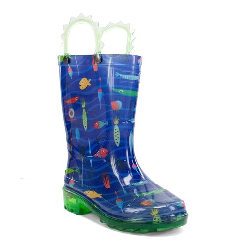 Kids Fish On Lighted Rain Boots