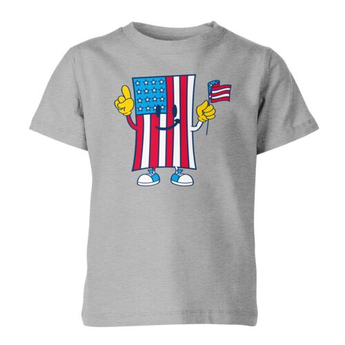 Kid's Flag Cartoon Short Sleeve T-Shirt