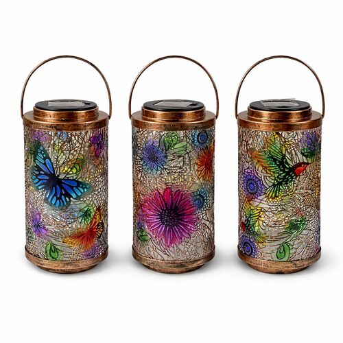 Metal Lantern with Cool White LED Lights