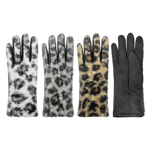 Women's Cheetah Print Gloves - Assorted