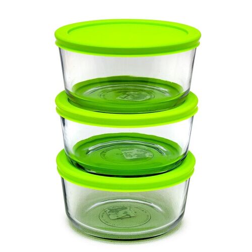 6 Piece 4 Cup Round Glass Storage