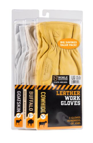 Men's Leather Work Gloves in 3-Pack