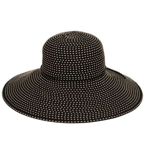 Women's Ribbon Braid Hat with Ticking in Black