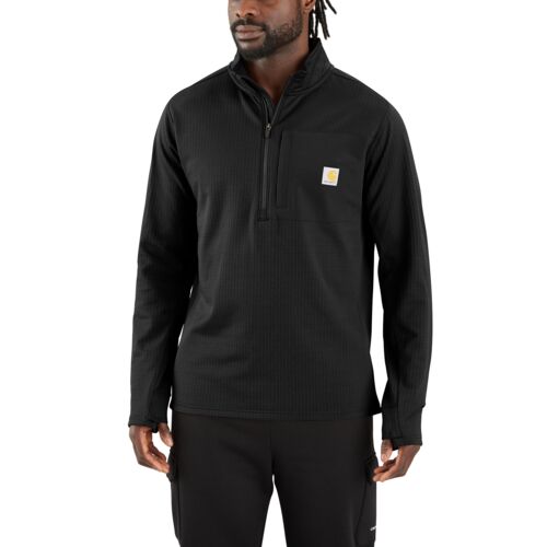 Men's Force Relaxed Fit Mock Neck Half-Zip Fleece-Lined Shirt
