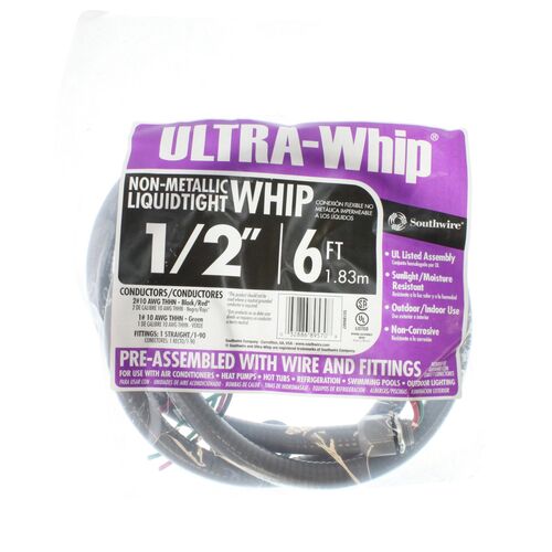 6' Flexible Non-Metallic Pre-Wired Power Whip