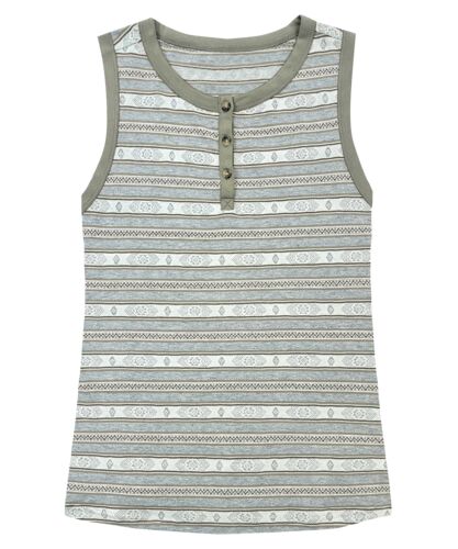Women's Striped Sleeveless Henley