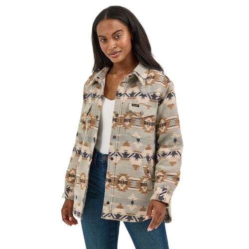 Women's Quilt Lined Jacquard Shacket