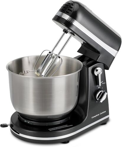 3.7 Quart Stand Mixer with Tilt Head and Stainless Steel Mixing Bowl in Black