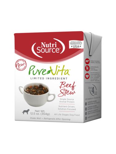 PureVita Beef Stew TetraPak Wet Dog Food - 12.5 oz