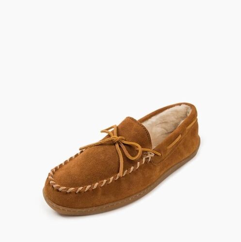 Men's Pile Lined Hardsole Moccasin Slippers