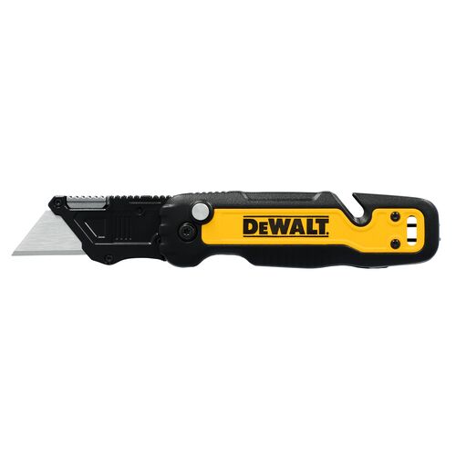 Push and Flip Folding Utility Knife with Storage