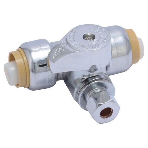 1/2" x 1/2" x 1/4" Compression Service Tee Stop Valve