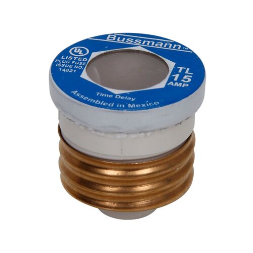 125 VAC, 15 A, 10 KA Medium Duty Time Delay Plug Fuse