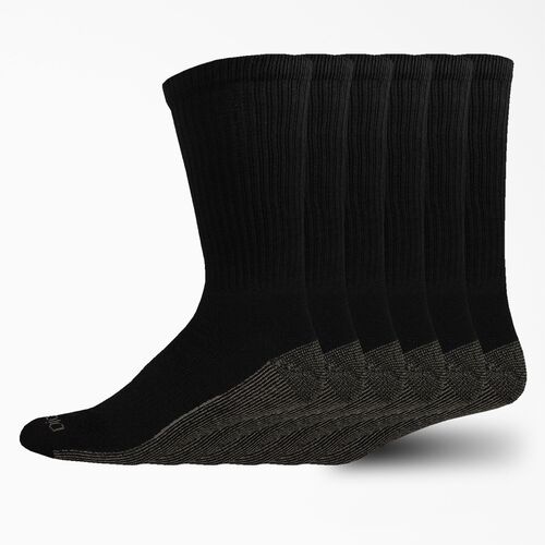 Men's 6-Pack Big & Tall Dri-Tech Crew Socks in White - Shoe Size 12-15