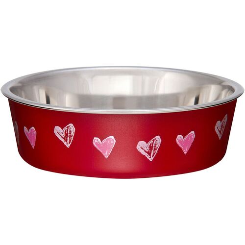 Bella Bowl Designer Hearts Valentine Red Cat Bowl - XS