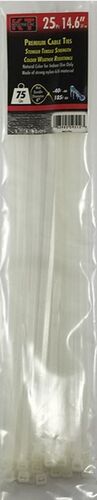 14.6" Standard Duty Cable Ties in Natural - 25/pk