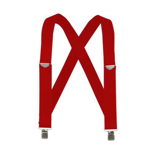 2" X-Back Work Clip-On Suspender with Red Webbing