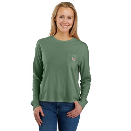 Women's Tencel Fiber Series Long Sleeve Crewneck Pocket T-Shirt