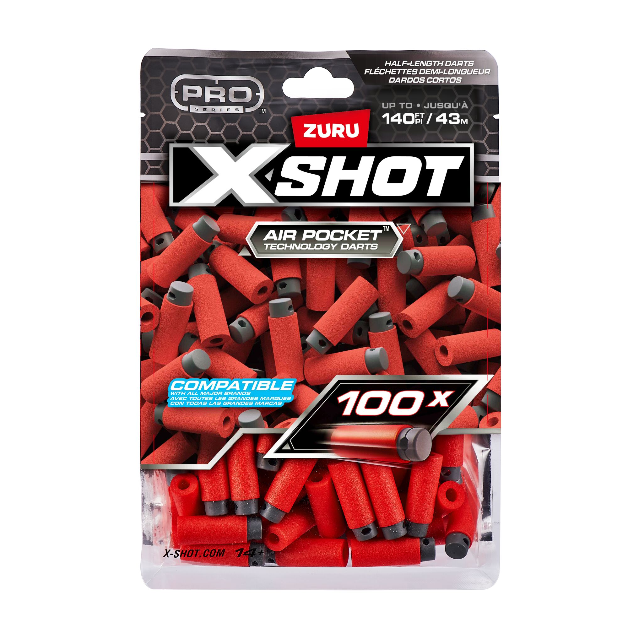 XShot Pro Series HalfLength Darts Refill Pack (100 Darts)