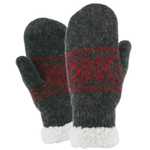 Women's Ragg Wool Snowflake Mitten Assortment