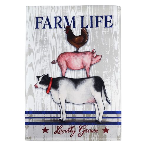 Farm Life Animal Stack Design Garden Flag
