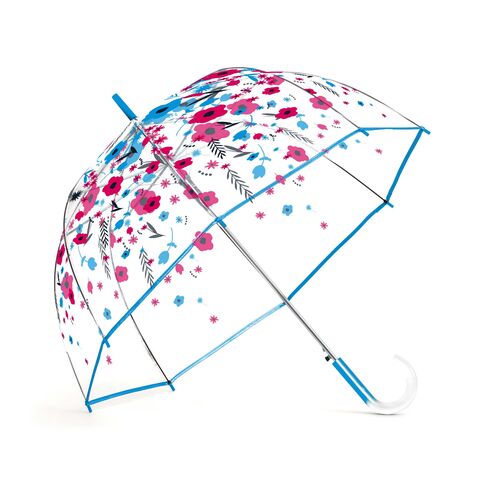 Auto Open 52" Arc Fashion Print Bubble Stick Umbrella In Melody