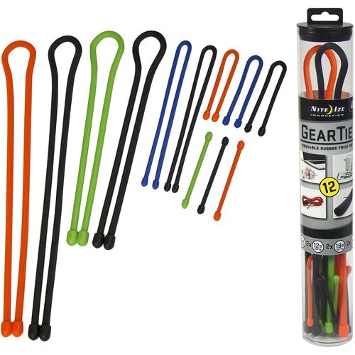 12 Pack Assortment Gear Tie Tube