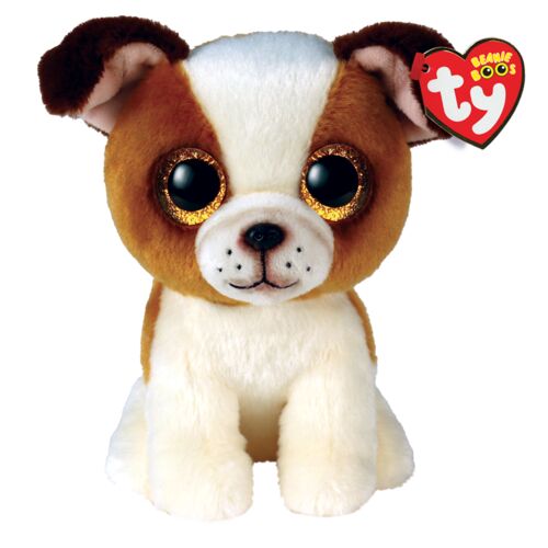 Beanie Boos 6" HUGO Browm and White Dog Plush Toy