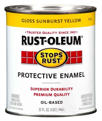 Stops Rust Protective Enamel Paint in Gloss Sunburst Yellow - 1 Quart
