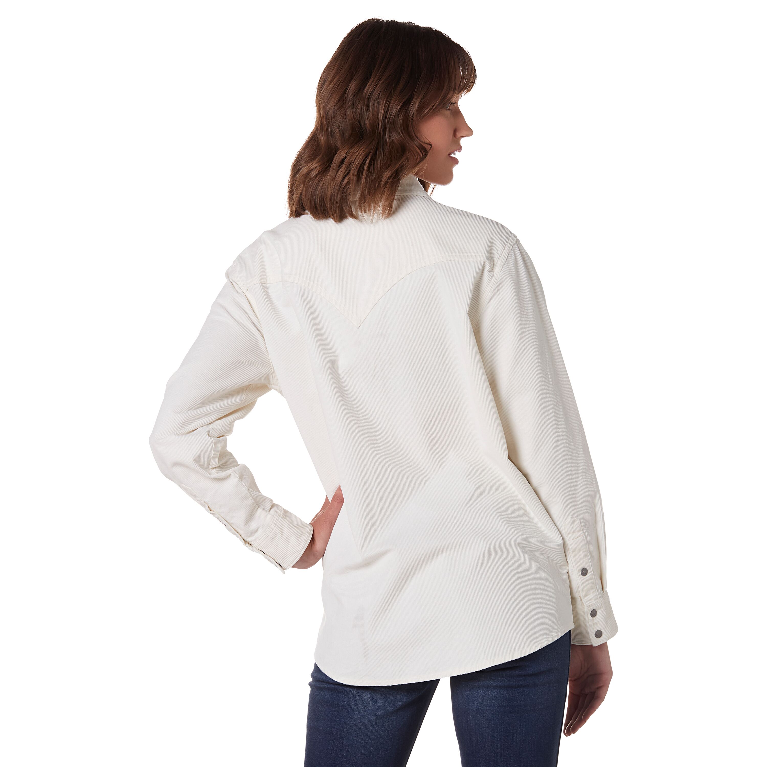 Women's Long Sleeve Corduroy Western Snap Shirt