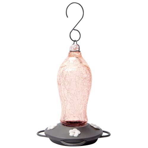 Artisan Gravity Hummingbird Feeder in Blush Crackle