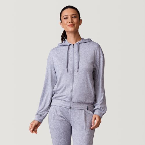 Women's Cloud Knit Zip Hoodie in Medium Grey